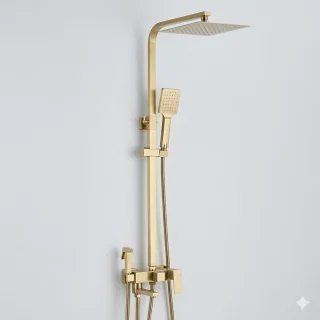 Cellista Regendouche Set Goud Geborsteld RVS