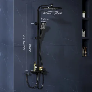 Cellista Regendoucheset Zwart Vierkant