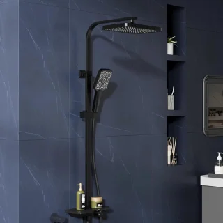 Cellista Regendoucheset Zwart Vierkant