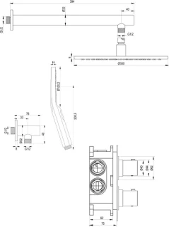 Chrome Edition 3-weg thermostatische inbouw regendouche set 32