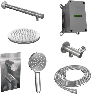 Chrome Edition thermostatische inbouw regendouche set 20 cm
