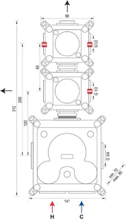 Chrome Edition thermostatische inbouw regendouche set 20 cm