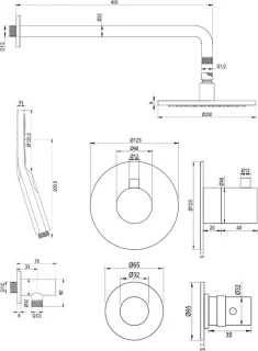 Chrome Edition thermostatische inbouw regendouche set 20 cm