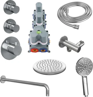 Chrome Edition thermostatische inbouw regendouche set 20 cm