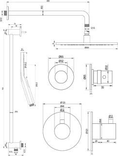 Chrome Edition thermostatische inbouw regendouche set 23