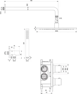 Chrome Edition thermostatische inbouw regendouche set 28 chroom