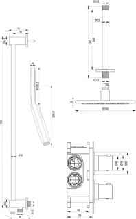 Chrome Edition thermostatische inbouw regendouche set 47
