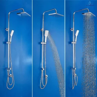 Chroom Regendouche Rechthoek 25x17cm met Handdouche en Stang