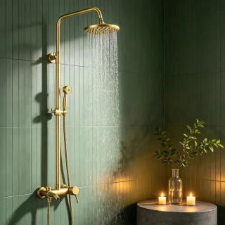Cink & Co Vintage Regendouche 20 cm met handdouche en 3-weg mengkraan