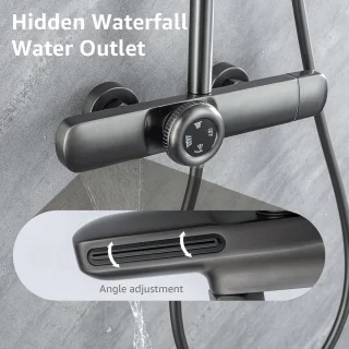 Wat vinden we goed aan de Complete Douchekolom Thermostaatkraan Antraciet