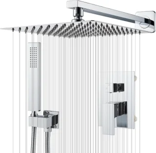 Complete inbouw doucheset met 10 inch regen douchekop, handdouche en 2 functies