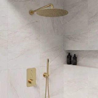 Complete inbouwdouche Sanitado Fancy Click in mat goud