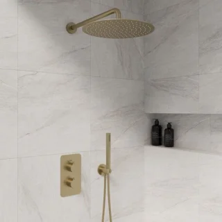Complete inbouwdouche Sanitado Fancy met 30cm stortdouche en handdouche in mat goud