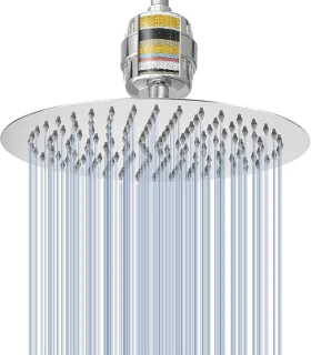 Complete set met regendouchekop en douchefilter (25 cm, rond)
