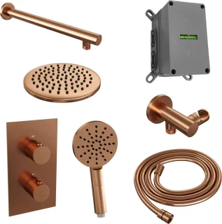Copper Edition inbouw regendouche set 3-weg omstelling handdouche