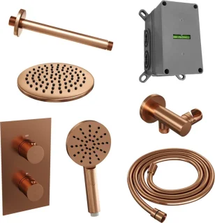 Copper Edition Inbouw Regendouche Set 35 3-Weg Omstelling 20 cm