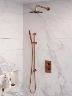 Copper Edition Inbouw Thermostatische Regendouche Set met 3-weg Omstelling
