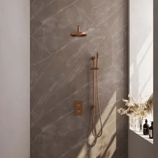Copper Edition Inbouw Thermostatische Regendouche Set met 3-weg Omstelling