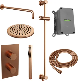 Copper Edition Inbouw Thermostatische Regendouche Set met 3-weg Omstelling