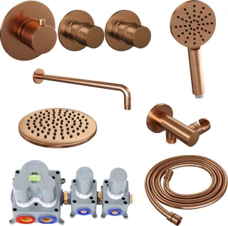 Copper Edition thermostatische inbouw regendouche set 20 cm