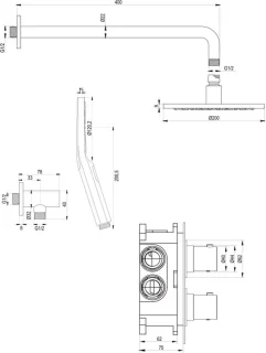 Copper Edition Thermostatische Regendouche 3-weg Inbouw Set 33