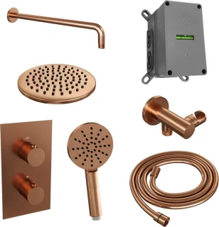 Copper Edition Thermostatische Regendouche 3-weg Inbouw Set 33