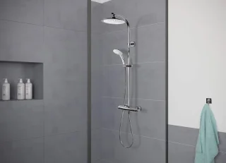Cornat TECBW3422 Style douchesysteem met thermostaatmengkraan chroom