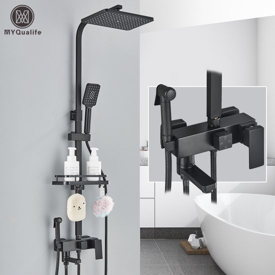 Strak en functioneel: een moderne regendouche met zwarte allure