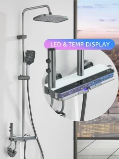 CozyLiving Regendouche Set met Thermostaatkraan en Waterfilter
