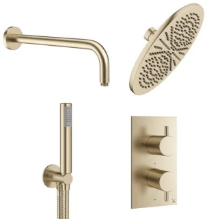 Crosswater MPRO Regendoucheset Inbouw 30cm Geborsteld Messing