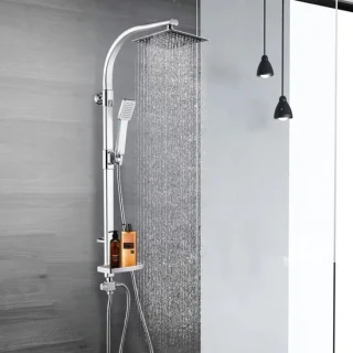 Dailygoods doucheset met douchekolom, regendouche en plank