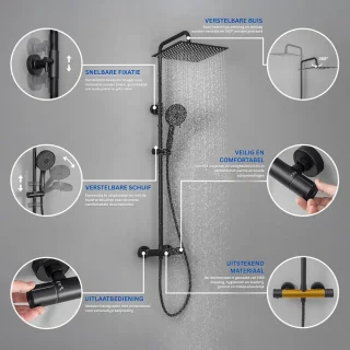 DailySupplies Regendouche Doucheset Zonder Kraan