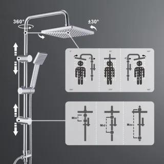 DailySupplies® Regendouchekop Zilver