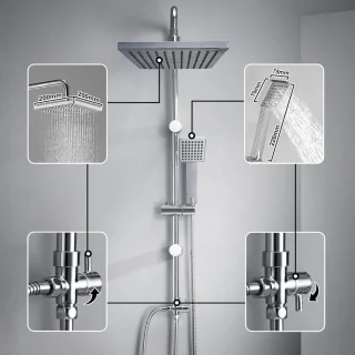 DailySupplies® Regendouchekop Zilver