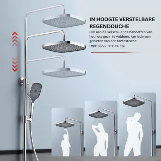 DailySupplies® Regendouchekop Zilver Chroom