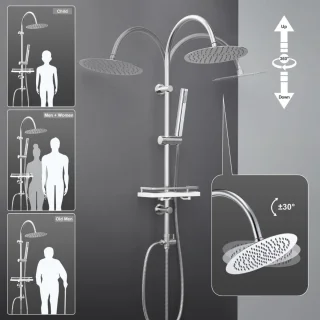 DailySupplies® Regendouchekop Zilver