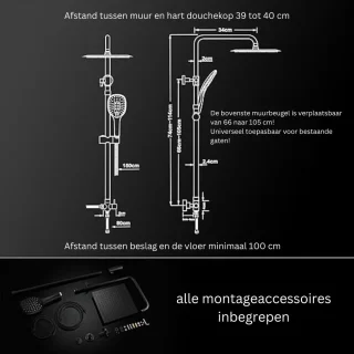 DailySupplies Regendouchekop Zwart