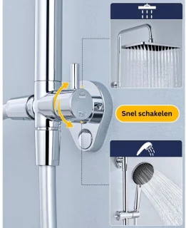 DailySupplies® Regendoucheset Zilver/Zwart