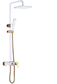 DailySupplies® Regendoucheset zonder kraan - Wit/Goud