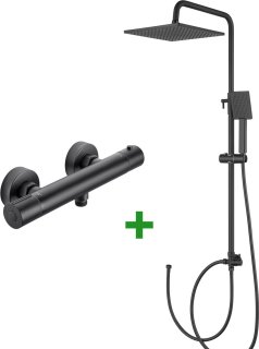 De DERW Max Douchesysteem Zwart in één oogopslag