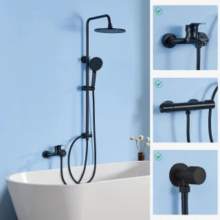 DERW MAX Regendouche Set Zwart