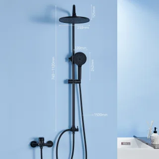 DERW MAX Regendouche Set Zwart