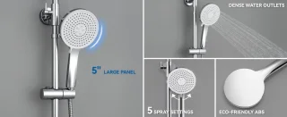 DERW max Regendoucheset met thermostaatkraan - Chroom
