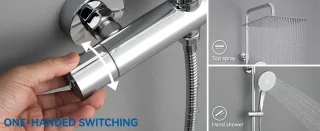 DERW max Regendoucheset met thermostaatkraan - Chroom