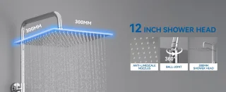 DERW Max Regendoucheset Thermostaatkraan Chroom