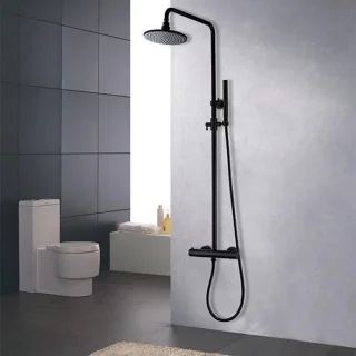Diamond Line Megan Doucheset Thermostaatkraan Zwart 15 cm