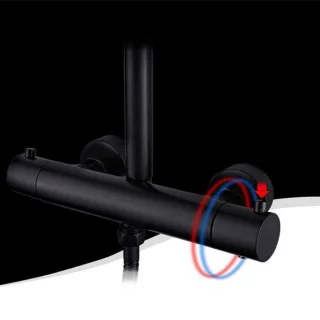 Diamond Line Megan Doucheset Thermostaatkraan Zwart 15 cm