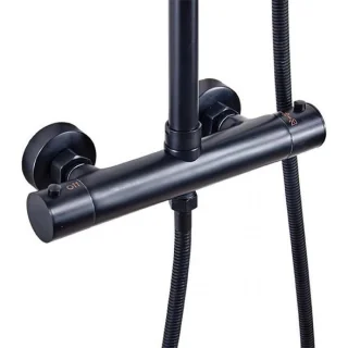 Diamond Line Megan Doucheset Thermostaatkraan Zwart 15 cm