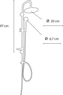 Differnz Proline doucheset chroom 20x20x150 cm