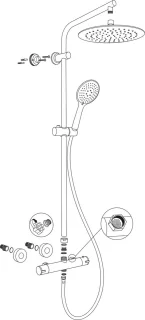 Differnz Thermoline Thermostatische Regendouche Mat Zwart